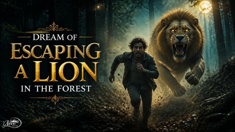 Dream of Escaping a Lion in the Forest